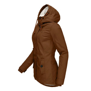 Women's Waterproof Winter Coat with Hood and Longline Design