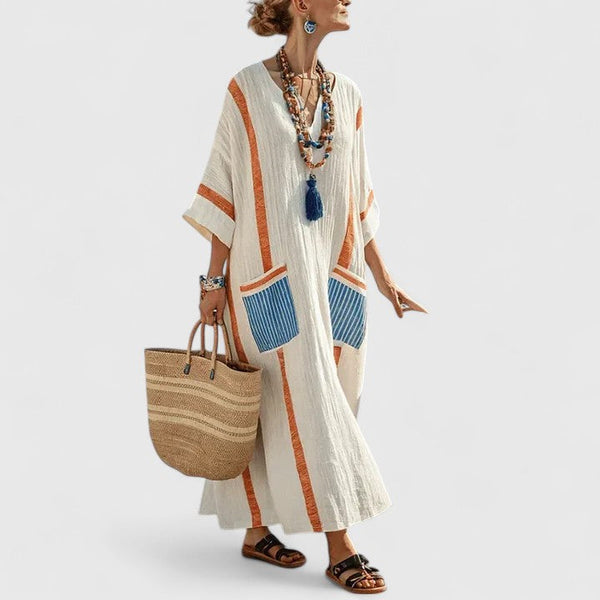 Women's Embroidered Kaftan Maxi Dress