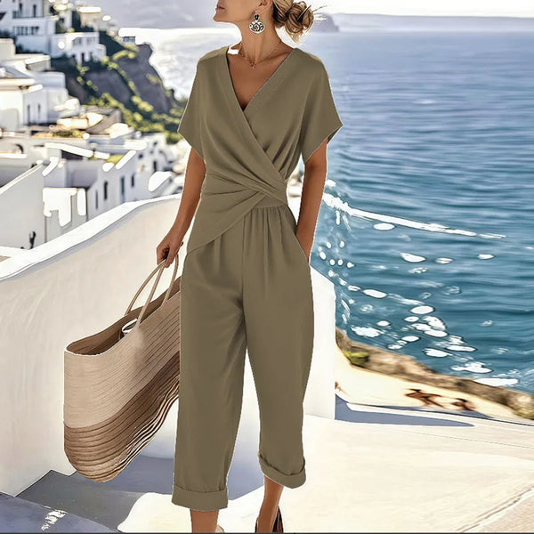 Women’s Elegant Relaxed-Fit Two-Piece Resort Outfit Set