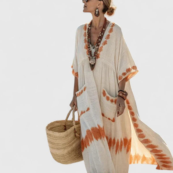 Women's Embroidered Kaftan Maxi Dress