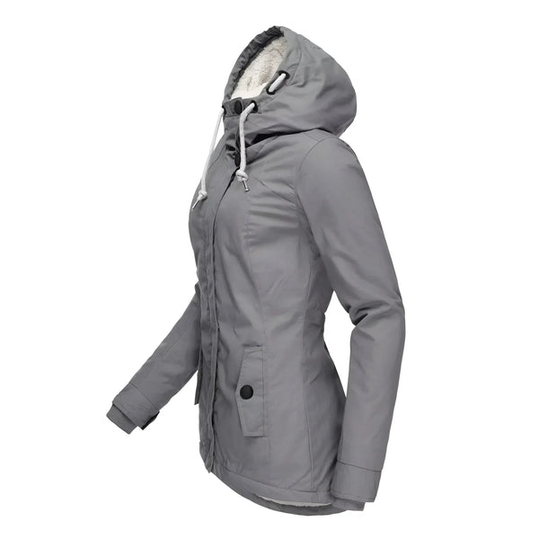 Women's Waterproof Winter Coat with Hood and Longline Design