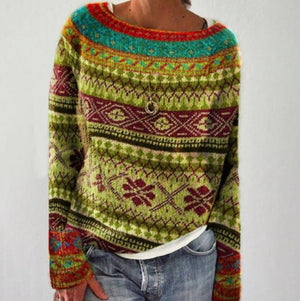 Cozy Knit Sweater with Fair Isle Pattern