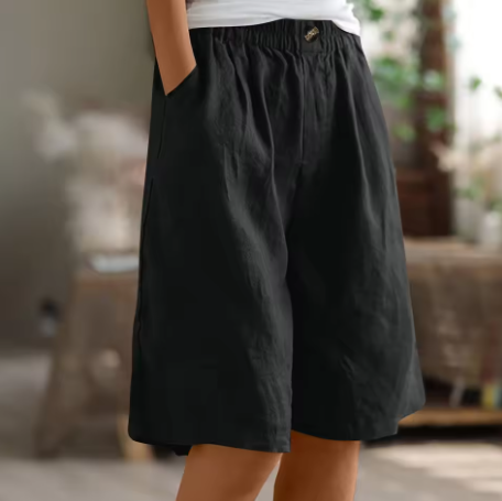 Women's Easy-Wear Knee-Length Shorts with Elastic Waist
