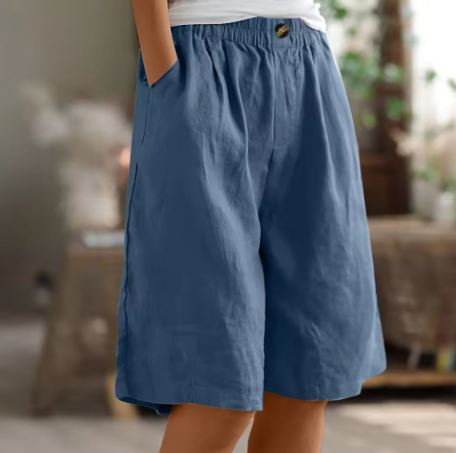 Women's Easy-Wear Knee-Length Shorts with Elastic Waist