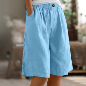 Women's Easy-Wear Knee-Length Shorts with Elastic Waist