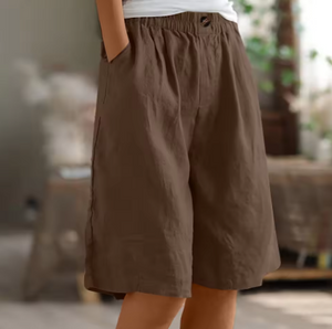 Women's Easy-Wear Knee-Length Shorts with Elastic Waist