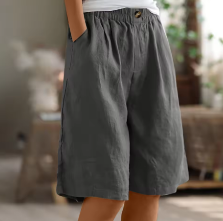 Women's Easy-Wear Knee-Length Shorts with Elastic Waist