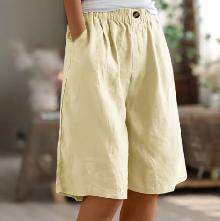 Women's Easy-Wear Knee-Length Shorts with Elastic Waist