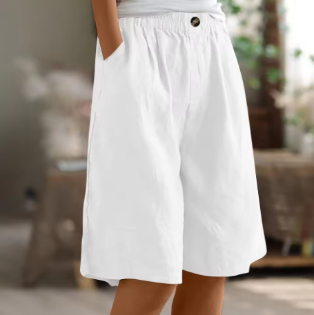 Women's Easy-Wear Knee-Length Shorts with Elastic Waist