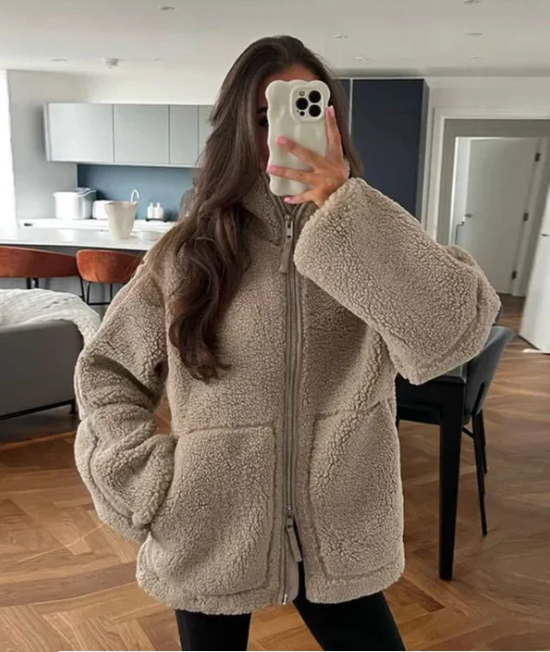 Cozy Sherpa Teddy Jacket for Women