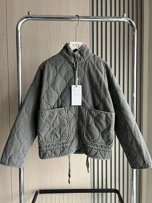Quilted Zip-Up Casual Padded Jacket for Women
