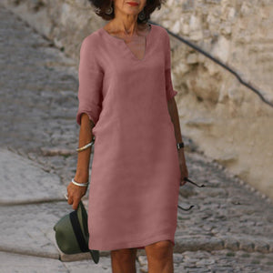 Women's V-Neck Relaxed Fit Mini Dress