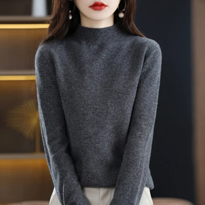 Women’s Mock Neck Sweater Slim Fit Soft Knit Top