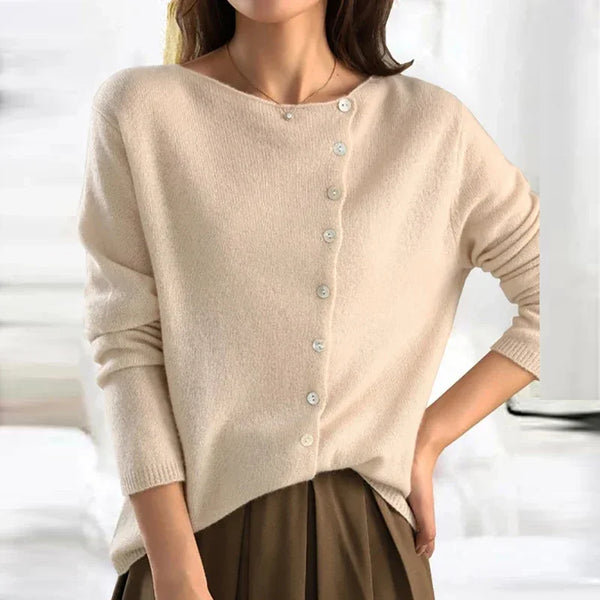 Lightweight Buttoned Womens Stretch Sweater