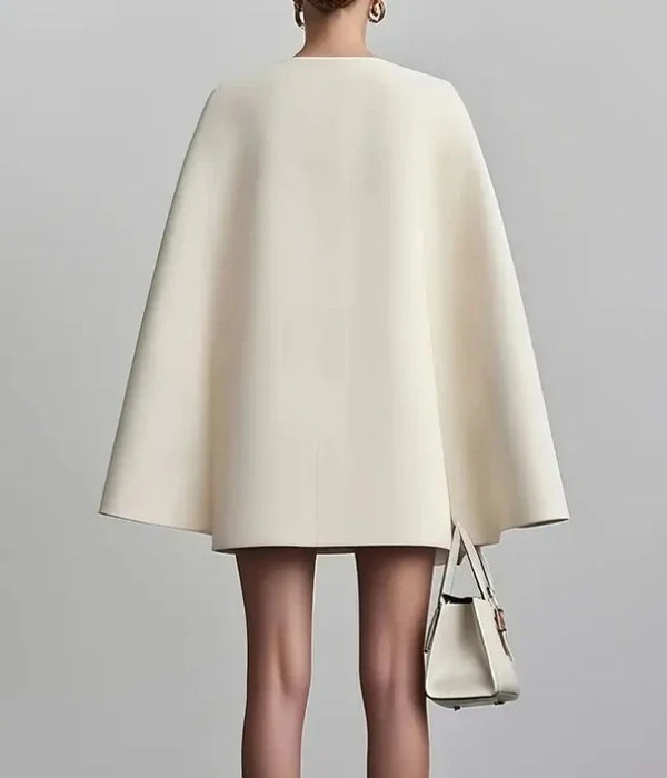 Women's Shawl Collar Double-Breasted Mini Dress