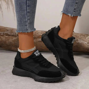 Women’s Lightweight Contrast Panel Lace-Up Casual Sneakers