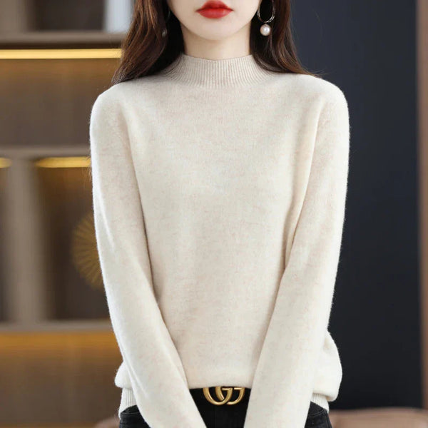 Women’s Mock Neck Sweater Slim Fit Soft Knit Top
