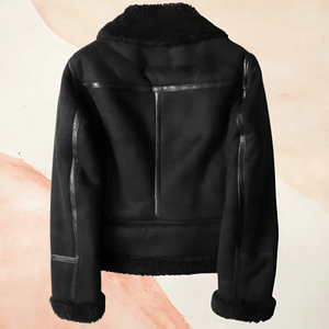 Chaqueta aviador cálida de piel sintética y estilo elegante