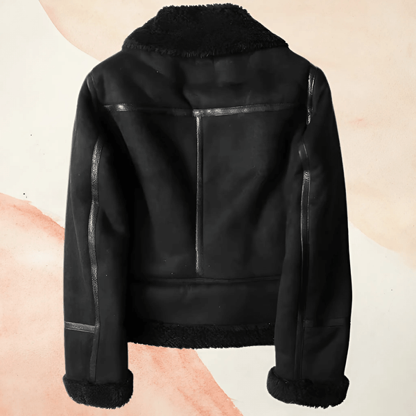 Chaqueta aviador cálida de piel sintética y estilo elegante