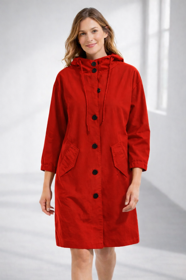 Women's Hooded Mid-Length Jacket