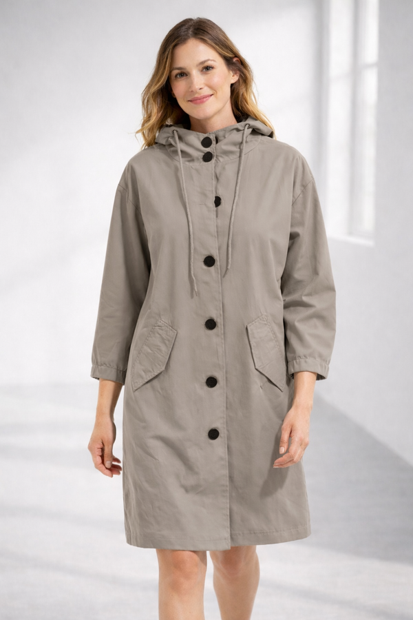 Women's Hooded Mid-Length Jacket