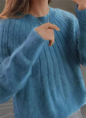 Soft Ribbed Knit Sweater for Women