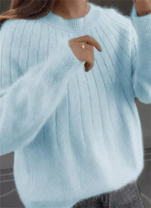 Soft Ribbed Knit Sweater for Women