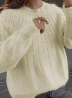 Cozy Ribbed Knit Pullover Sweater