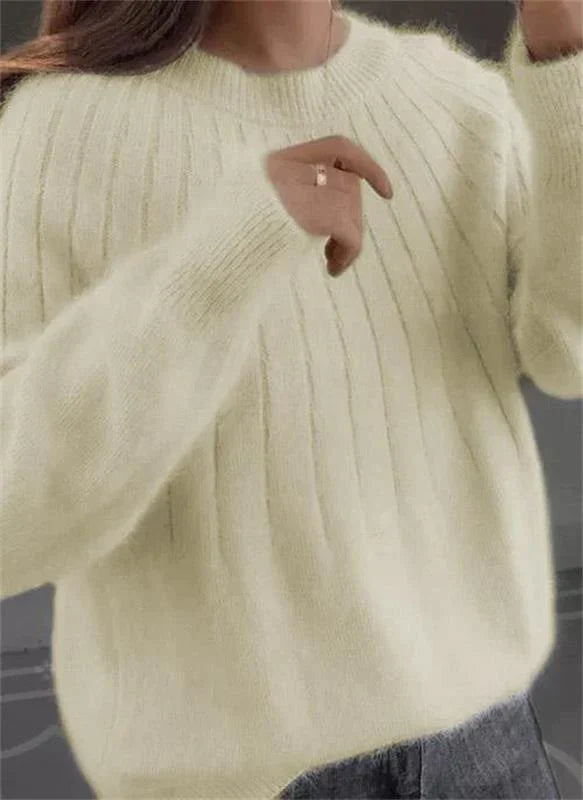 Cozy Ribbed Knit Pullover Sweater