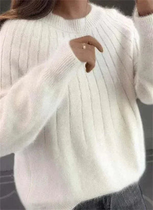 Cozy Ribbed Knit Pullover Sweater