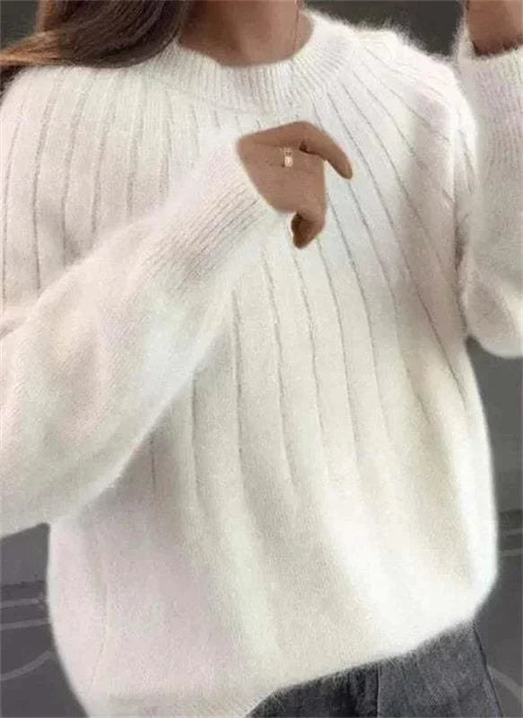 Cozy Ribbed Knit Pullover Sweater