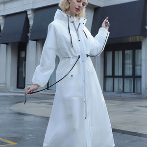 Women's Hooded Waterproof Long Rain Coat