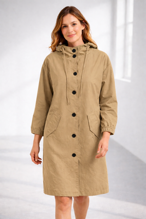 Women's Hooded Mid-Length Jacket
