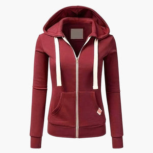 Sudadera con capucha cómoda y con cremallera para mujer