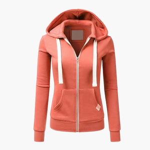 Sudadera con capucha cómoda y con cremallera para mujer