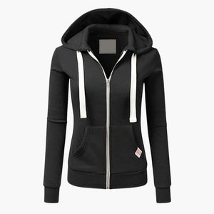 Sudadera con capucha cómoda y con cremallera para mujer