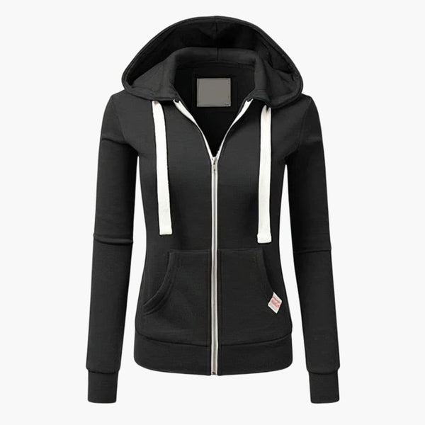 Sudadera con capucha cómoda y con cremallera para mujer