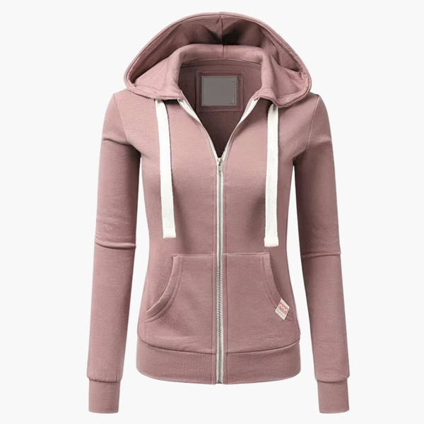 Sudadera con capucha cómoda y con cremallera para mujer