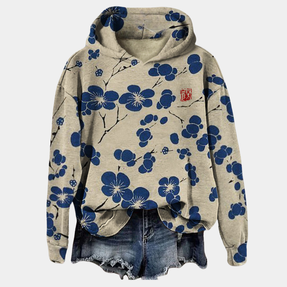 Women’s Floral Print Oversized Hoodie Casual Pullover Sweatshirt