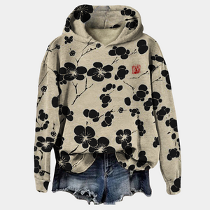 Women’s Floral Print Oversized Hoodie Casual Pullover Sweatshirt