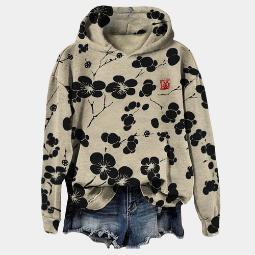 Women’s Floral Print Oversized Hoodie Casual Pullover Sweatshirt