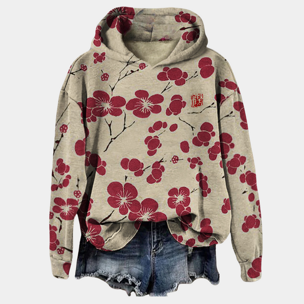 Women’s Floral Print Oversized Hoodie Casual Pullover Sweatshirt