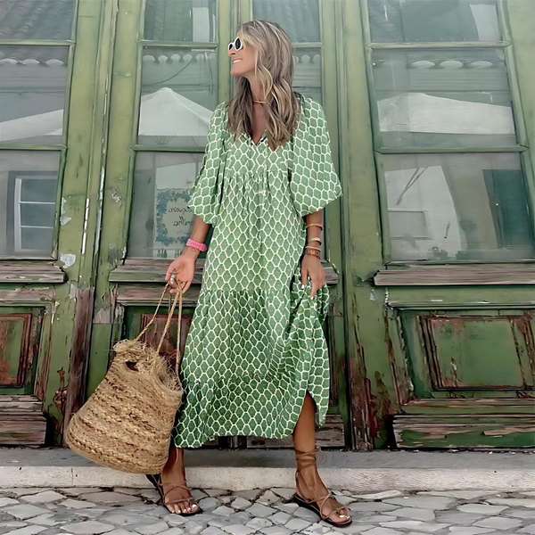 Women’s Boho Geometric Print Maxi Dress