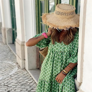 Women’s Boho Geometric Print Maxi Dress