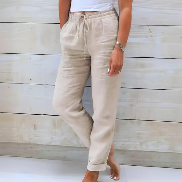 Women’s Relaxed Drawstring Pants with Tapered Fit Everyday Casual Style