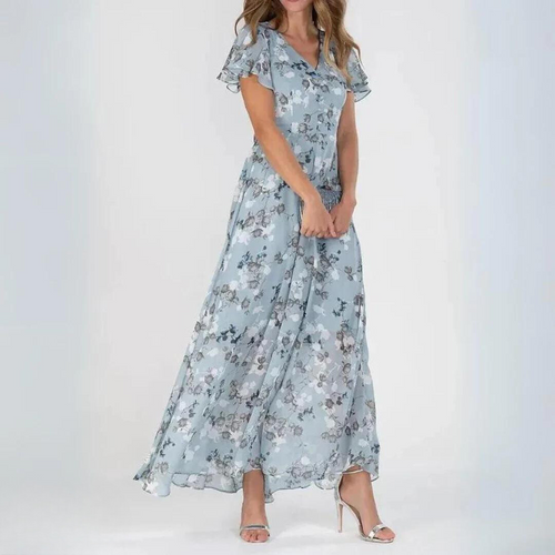 Women’s Floral Ruffle Sleeve Maxi Dress