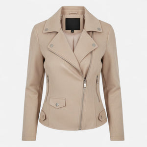 Slim Fit Biker Style Moto Zip-Up Jacket