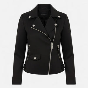 Slim Fit Biker Style Moto Zip-Up Jacket