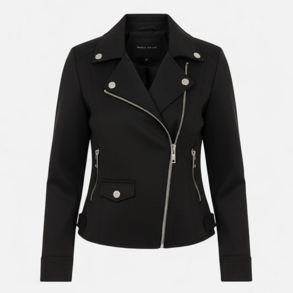 Slim Fit Biker Style Moto Zip-Up Jacket