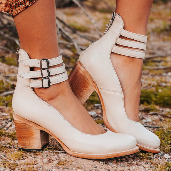 Women’s Vintage Double Strap Chunky Heel Mary Jane Pumps